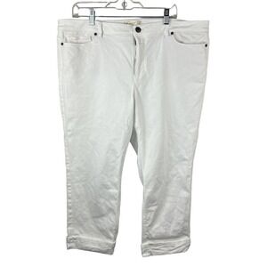 J Jill Denim White Authentic Fit Cropped Jeans Size 18 High Rise Stretch